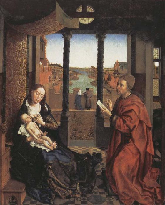 Roger Van Der Weyden Saint Luke Drawing the Virgin and Child Norge oil painting art